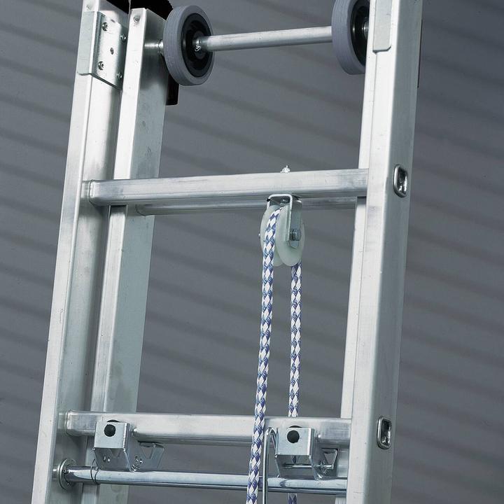 Produktbild Munk Sprossen-Seilzugleiter 2-teilig mit nivello-Traverse 2x16 Sprossen (Anlegeleiter, 834 cm)