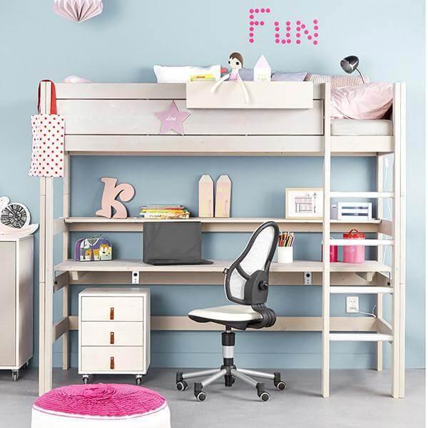 Actual product image Lifetime Kidsrooms Loft bed with deluxe slatted frame and straight ladder (90 x 200 cm)
