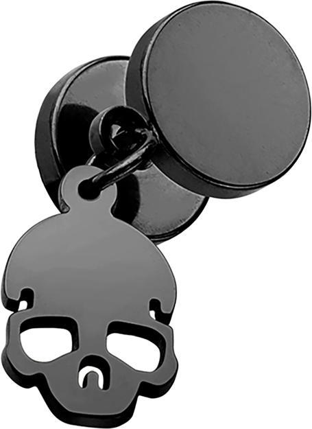 Immagine prodotto Star Piercing Fake Plug schwarz mit Anhänger Totenkopf (senza ottone, Acciaio chirurgico 316L)
