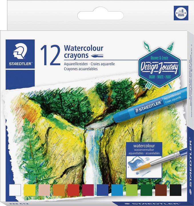 Produktbild Staedtler Aquarellkreide 'Design Journey' (Mehrfarbig, Multicolor, 12 x)