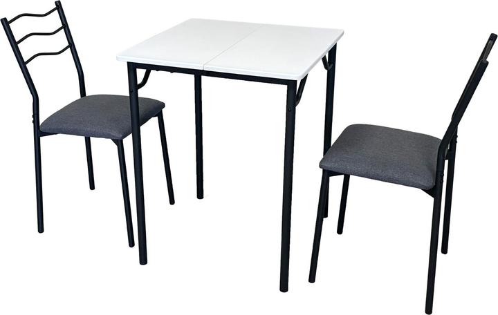 Image du produit HTI-Living Essgruppe Thora 3-teilig Tischplatte Weiss (Métal, Panneau de bois MDF)