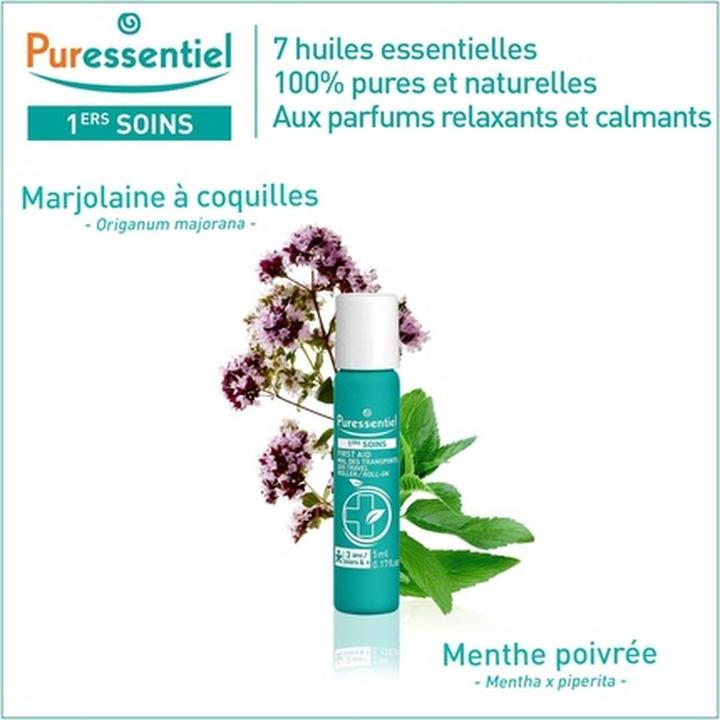Produktbild Puressentiel First Aid Transport Sickness Roller with 7 Essential Oils 5ml (Hygieneprodukt)