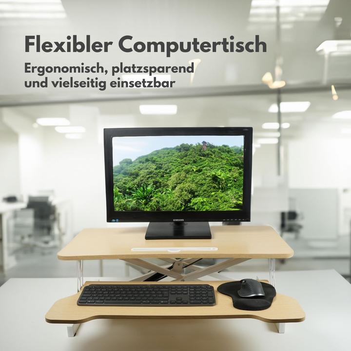 Produktbild Hermex Bürotisch Aufsatz Notebook Schreibtisch Pneumatik Hubtisch Office Desk Arbeitstisch