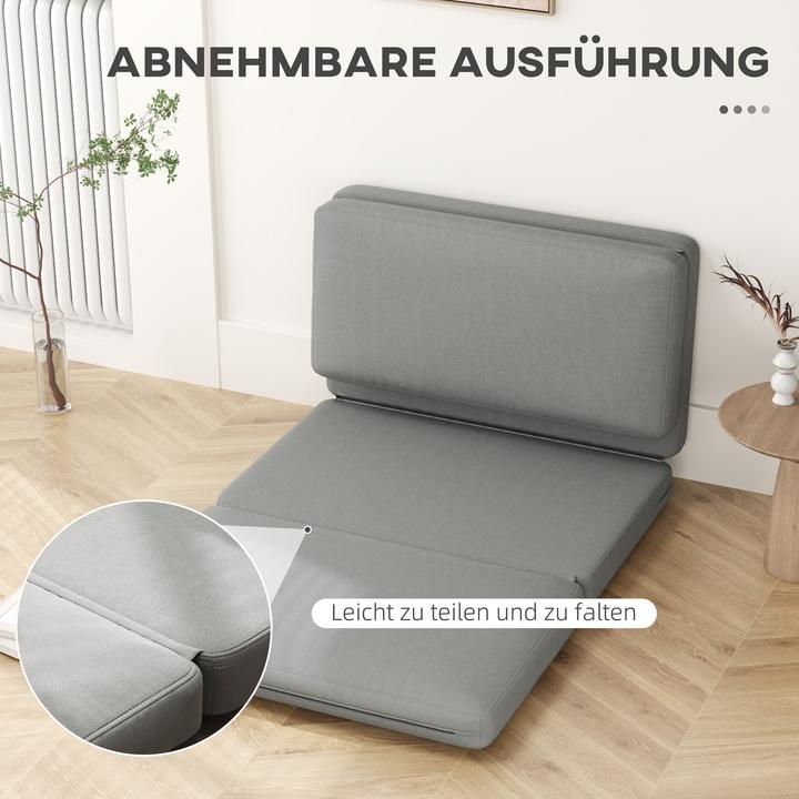Produktbild Homcom Bodensofa Polyester, Schaumstoff Hellgrau