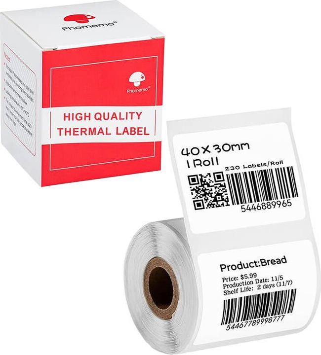 Phomemo etichette adesive 30x40mm, 230 pz. (bianco) (3 cm)