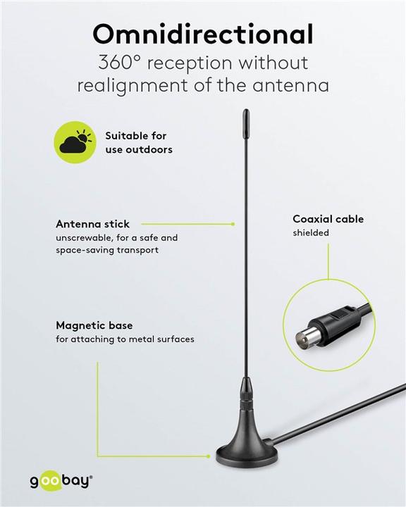 Produktbild Goobay Passive (Stabantenne, 3 dB, DVB-T / -T2)