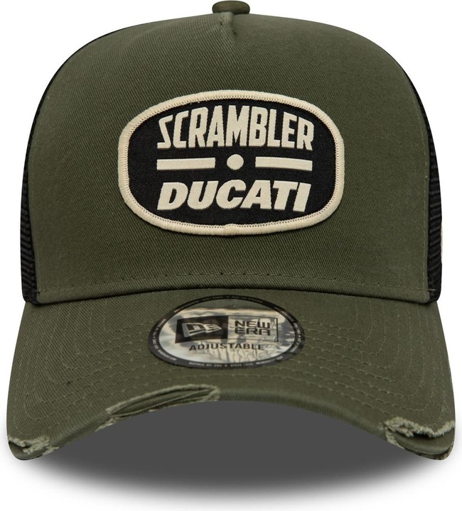 Produktbild New Era A-Frame Trucker Cap Distressed Scrambler Ducati Oliv (One Size)