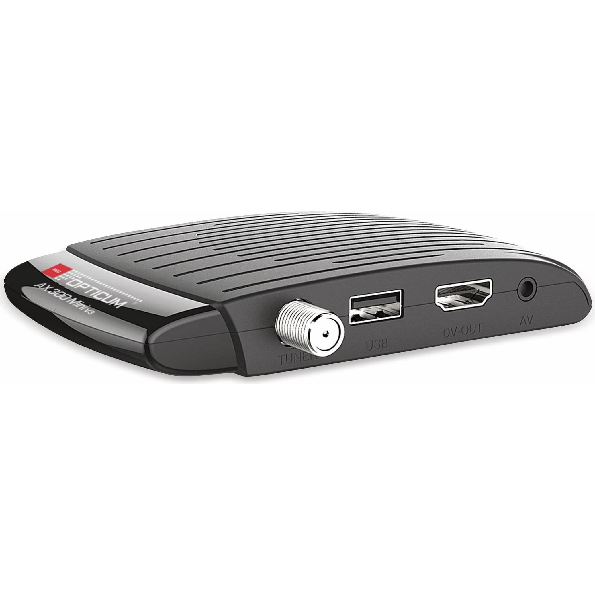 Opticum Ricevitore DVB-S2 HDTV AX 300 mini V3 con PVR (DVB-S2, Disco rigido), Ricevitore TV, Nero