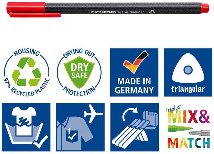 Produktbild Staedtler Fineliner triplus 334 (Rot, 1 x)