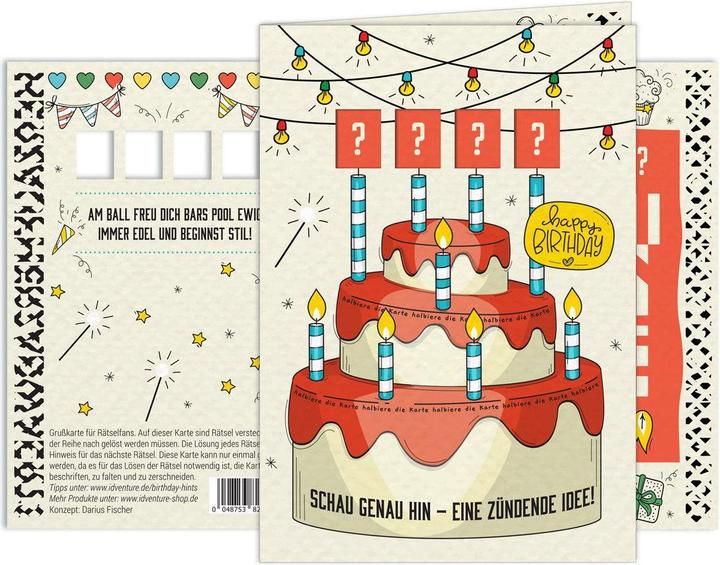 iDventure IDV-ESC03-EN - Biglietto d'auguri "Compleanno" - Fuga (edizione DE) (Tedesco)