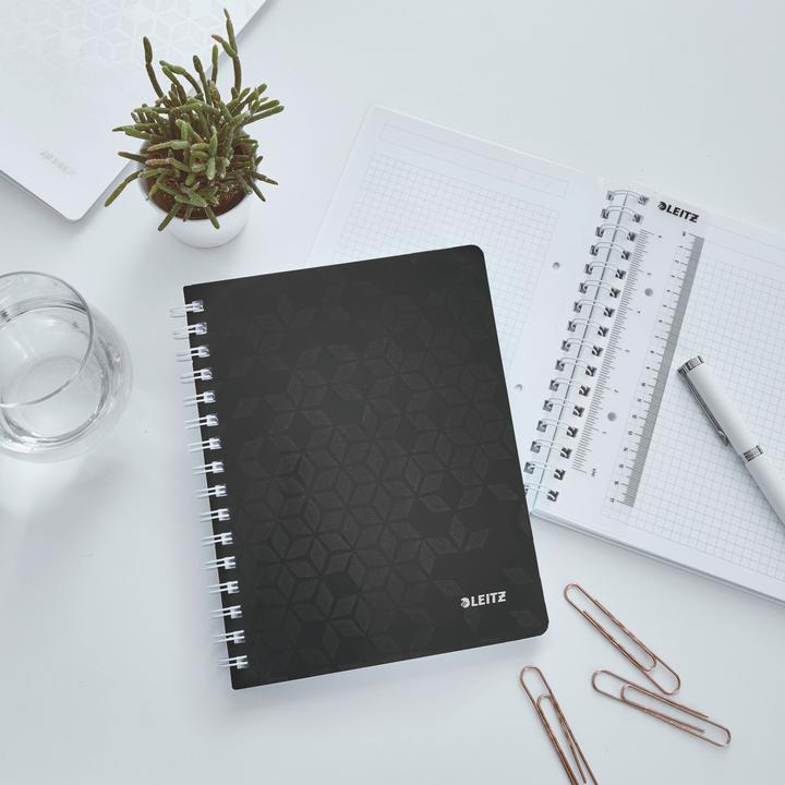 Actual product image Leitz WOW college notebook spiral bound with PP cover (A5, Checked, Hardcover)