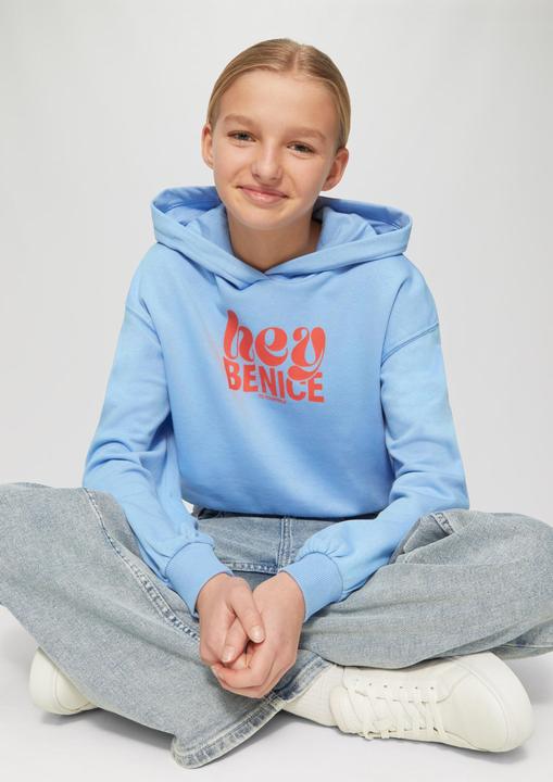 Produktbild S.Oliver Sweatshirt Oversized Kapuzen-Sweatshirt mit Front-Print (158, 164)