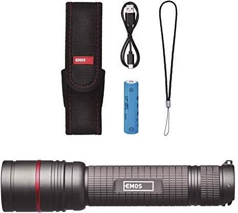 Actual product image Emos CREE LED Rech. Metal Flashlight Ultibright 80, 600lm (15.10 cm, 600 lm)
