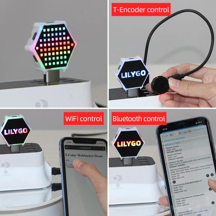 Actual product image Lilygo T-Color Hexagon LED Matrix