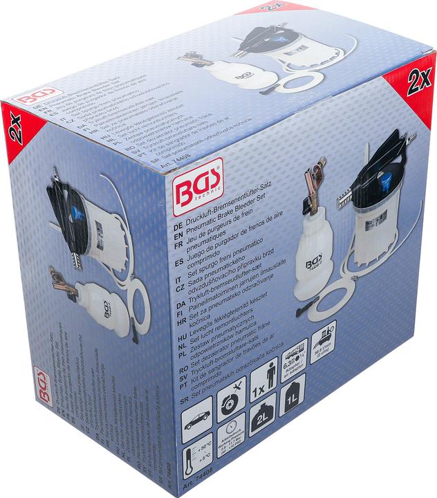 Actual product image BGS Compressed air brake bleeder set