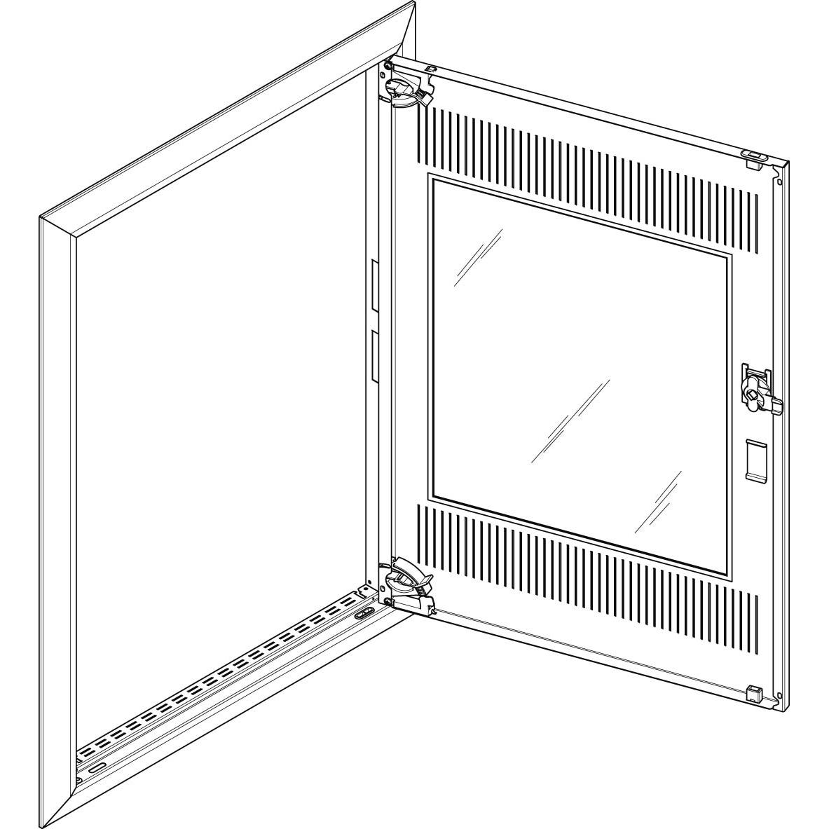 ABN, Verteilerschrank Zubehör, Blendrahmen + Mediatür für UP/HW-Feldverteiler 2x5-reihig GBRU25TM