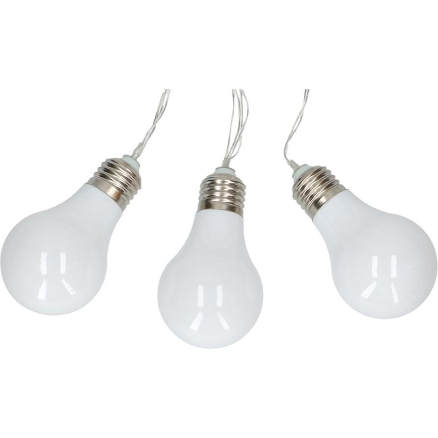 Party Lighting, Lichterkette, DecoLight 10LED WHITE BULB (1.65 m)
