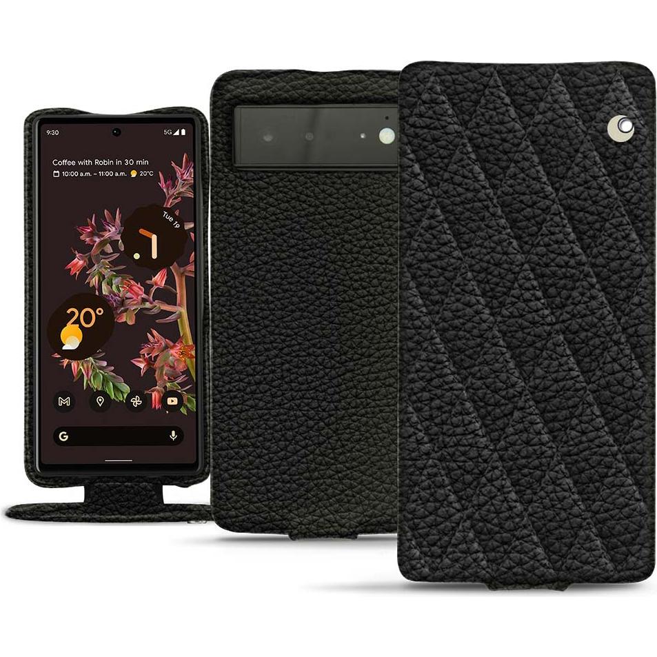 Noreve Lederschutzhülle vertikal (Google Pixel 6), Smartphone Hülle, Schwarz
