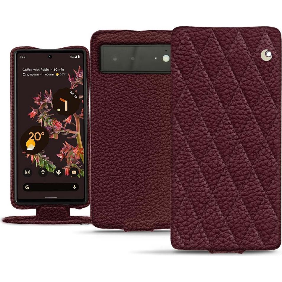 Thumbnail - Noreve Lederschutzhülle vertikal (Google Pixel 6), Smartphone Hülle, Violett