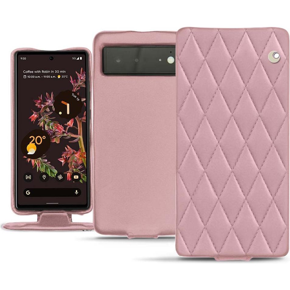 Noreve Lederschutzhülle vertikal (Google Pixel 6), Smartphone Hülle, Rosa