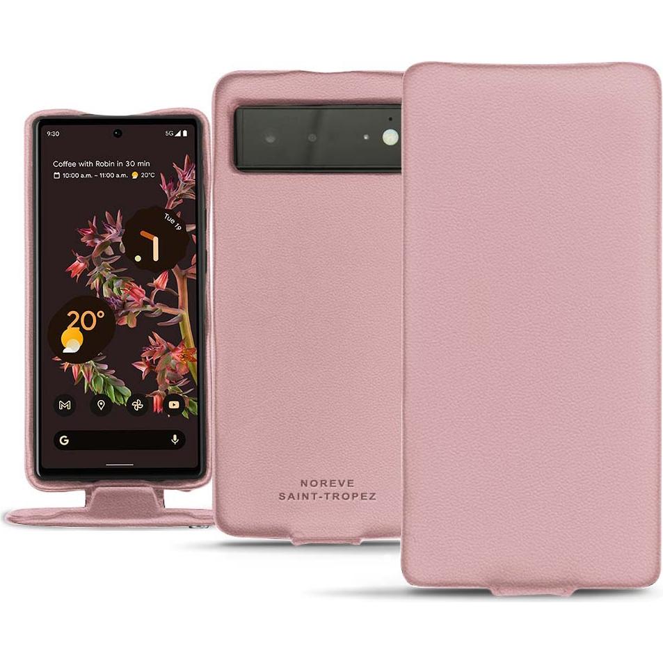 Noreve Lederschutzhülle vertikal (Google Pixel 6), Smartphone Hülle, Rosa