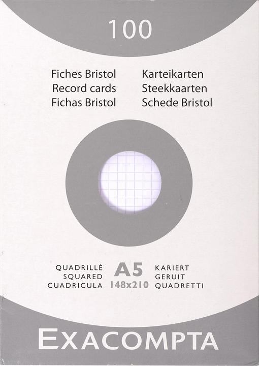 Image du produit Exacompta Fiches A5 (A4, 205 g/m², 100 x)