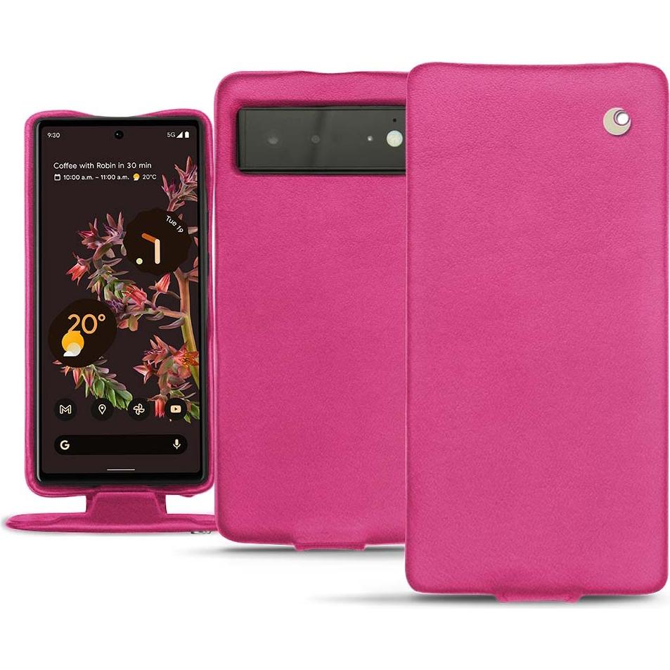 Noreve Lederschutzhülle vertikal (Google Pixel 6), Smartphone Hülle, Rosa