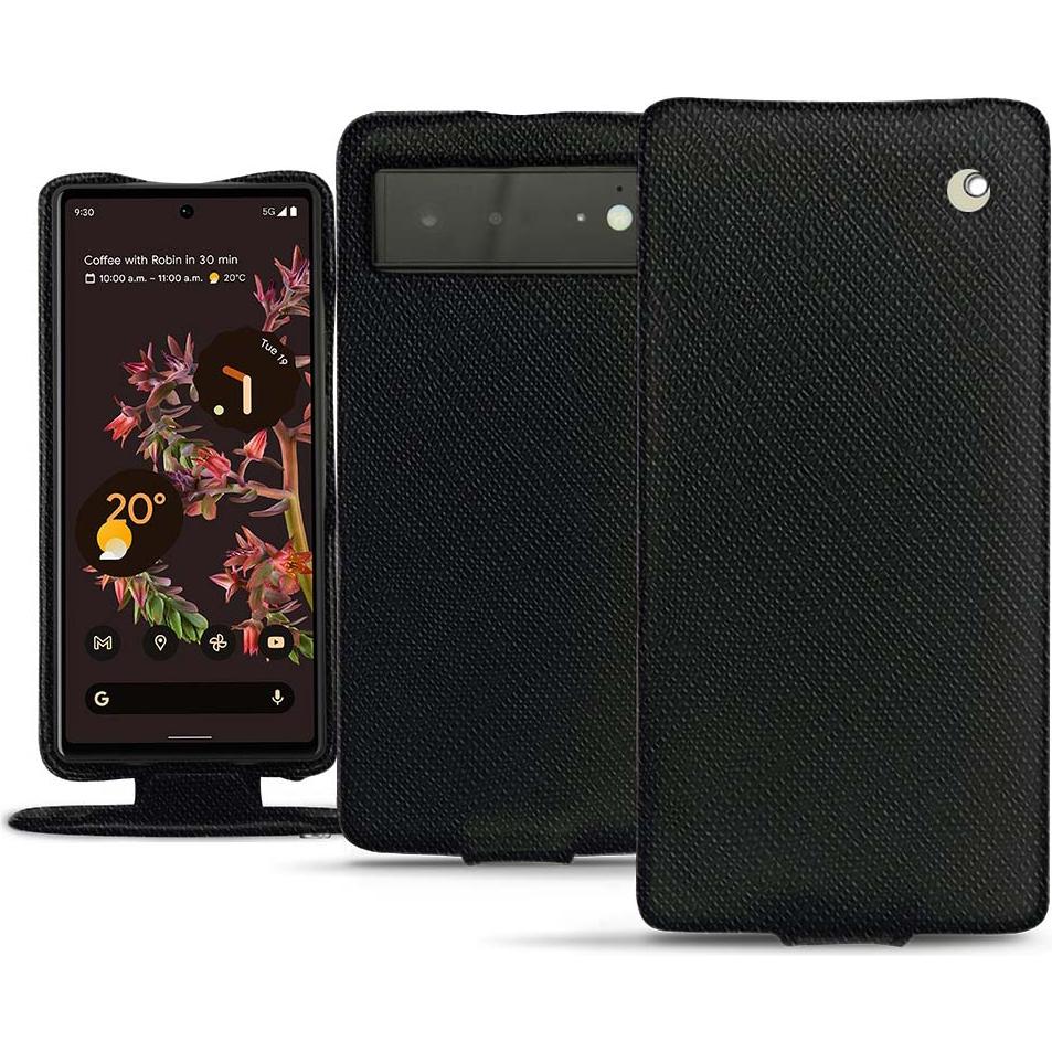 Noreve Lederschutzhülle vertikal (Google Pixel 6), Smartphone Hülle, Schwarz