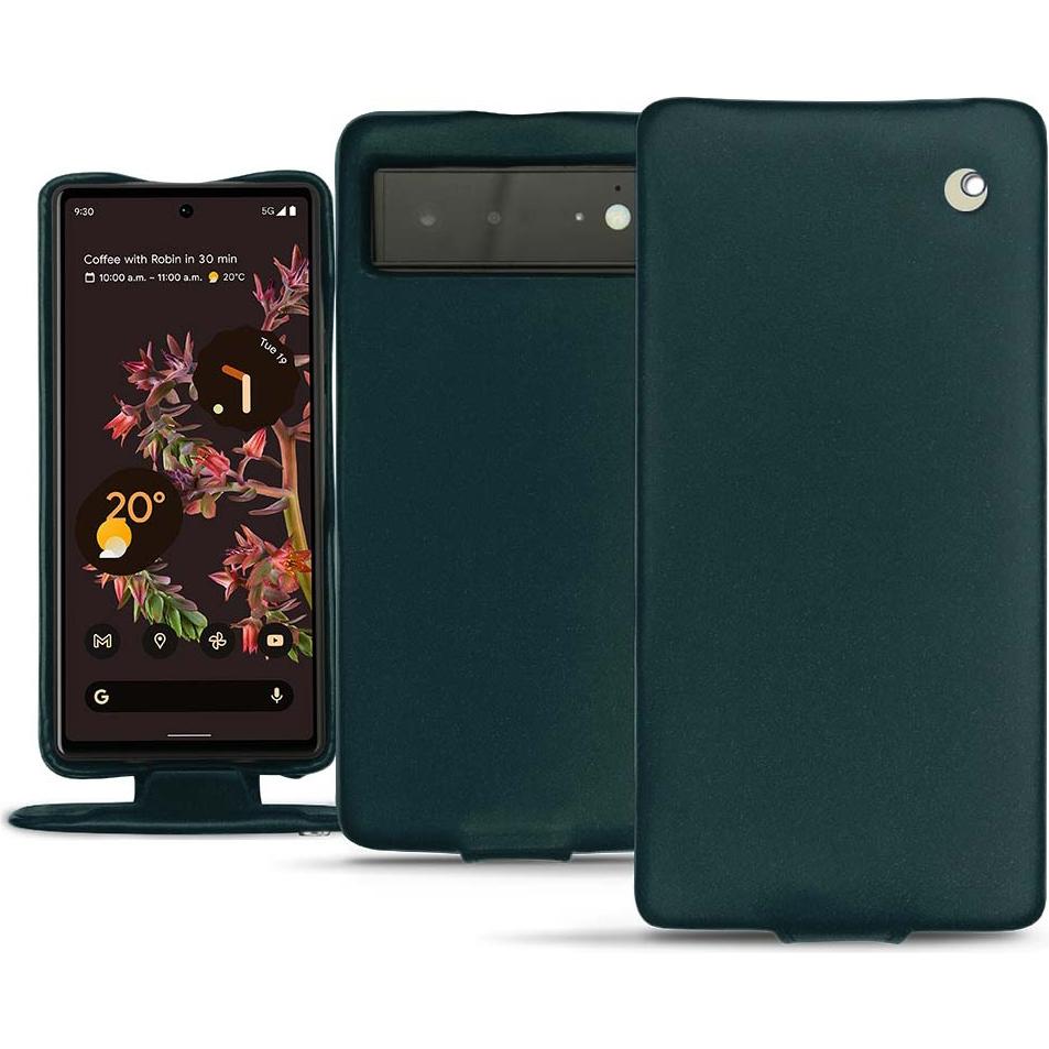 Noreve Lederschutzhülle vertikal (Google Pixel 6), Smartphone Hülle, Blau