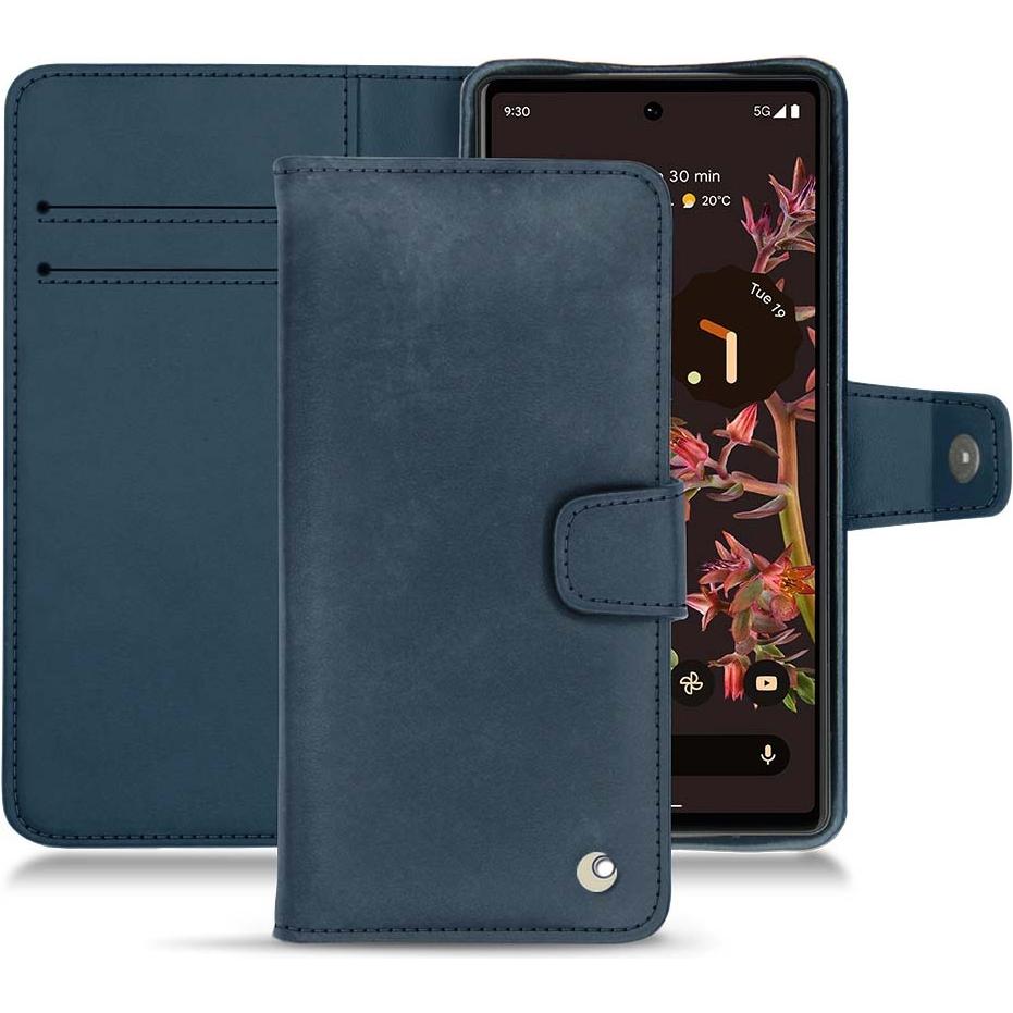 Noreve Lederschutzhülle Wallet (Google Pixel 6), Smartphone Hülle, Blau