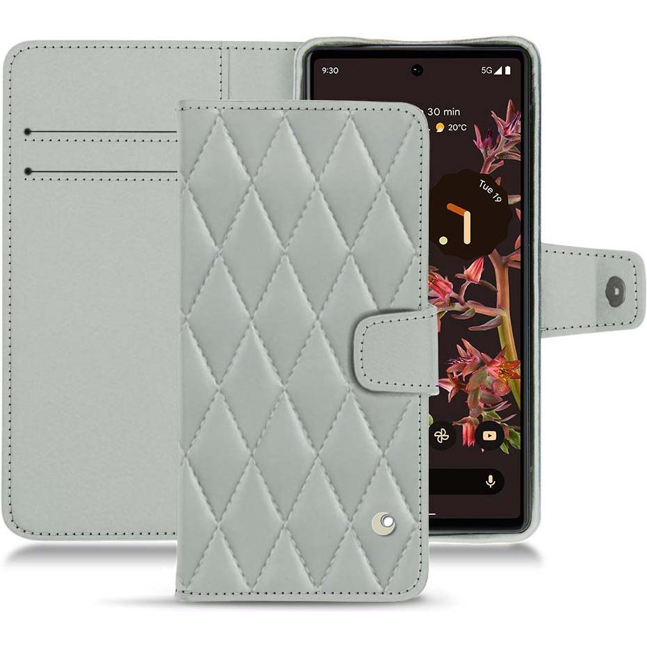 Noreve Lederschutzhülle Wallet (Google Pixel 6), Smartphone Hülle, Grau