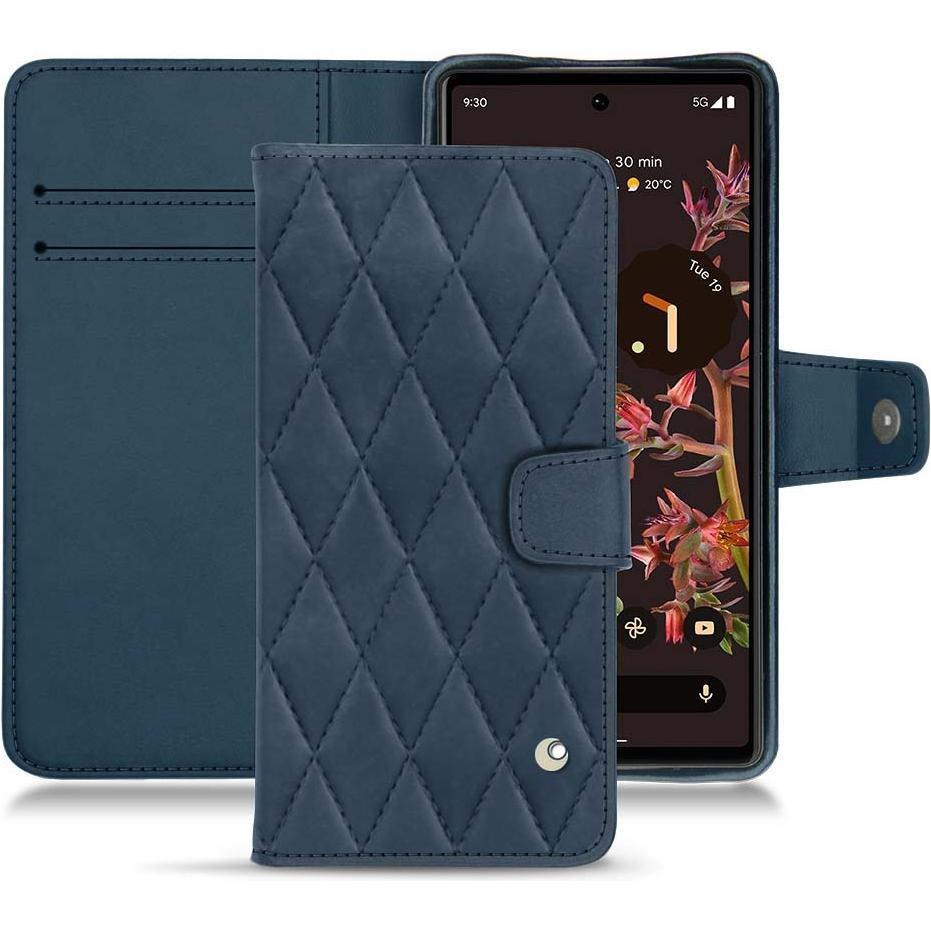 Noreve Lederschutzhülle Wallet (Google Pixel 6), Smartphone Hülle, Blau