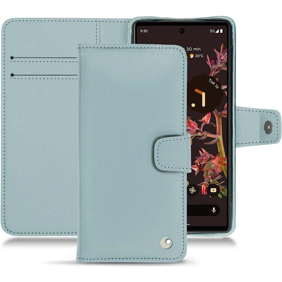Noreve Lederschutzhülle Wallet (Google Pixel 6), Smartphone Hülle, Blau