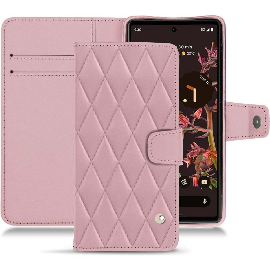 Noreve Lederschutzhülle Wallet (Google Pixel 6), Smartphone Hülle, Rosa