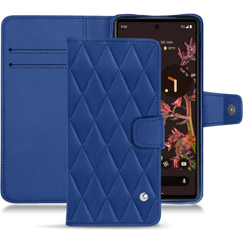 Noreve Lederschutzhülle Wallet (Google Pixel 6), Smartphone Hülle, Blau