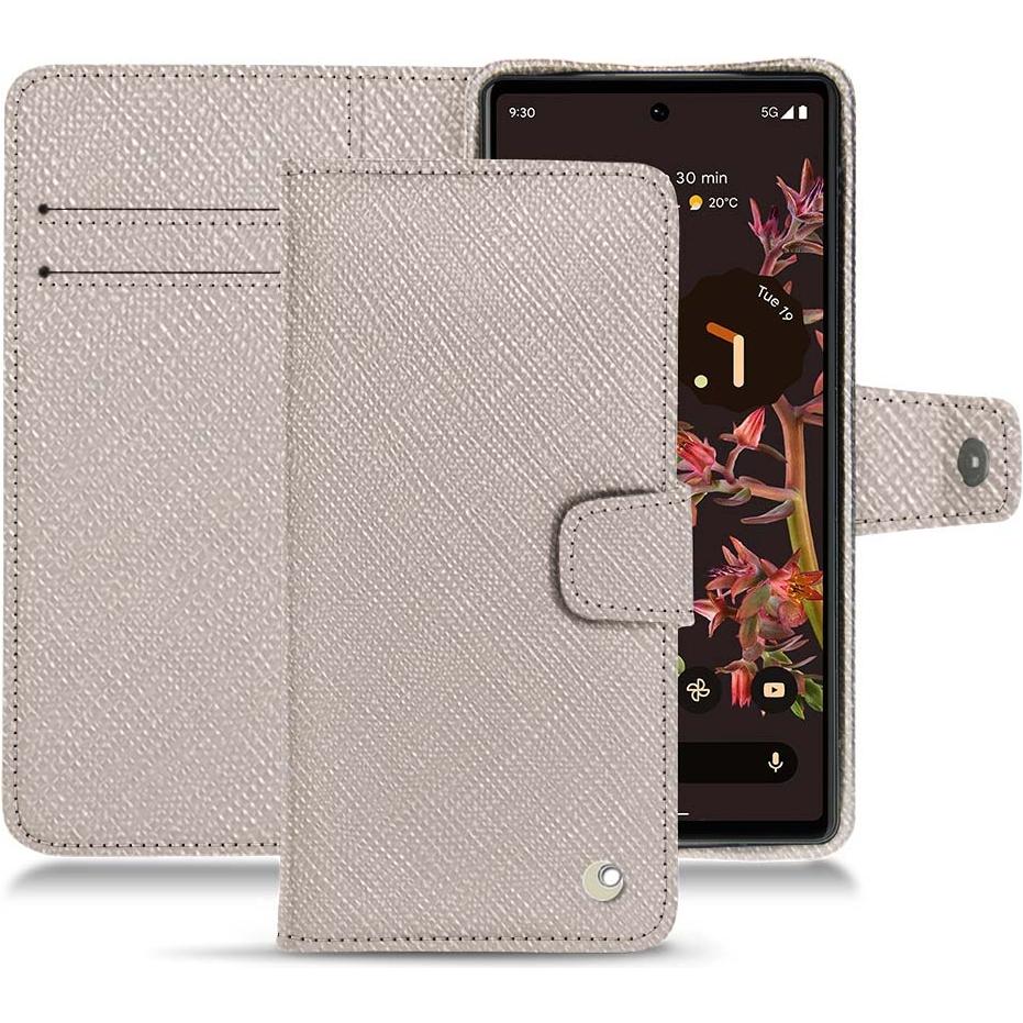 Thumbnail - Noreve Lederschutzhülle Wallet (Google Pixel 6), Smartphone Hülle, Beige