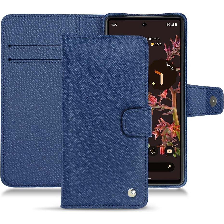 Noreve Lederschutzhülle Wallet (Google Pixel 6), Smartphone Hülle, Blau