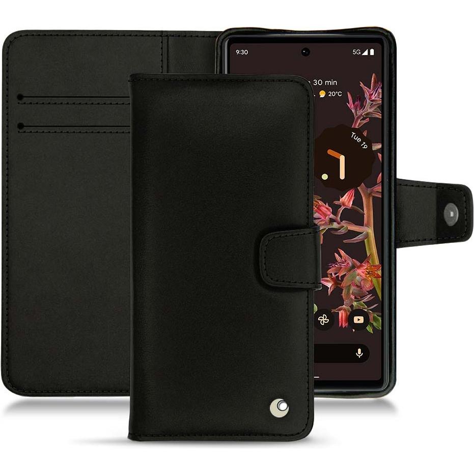 Noreve Lederschutzhülle Wallet (Google Pixel 6), Smartphone Hülle, Schwarz