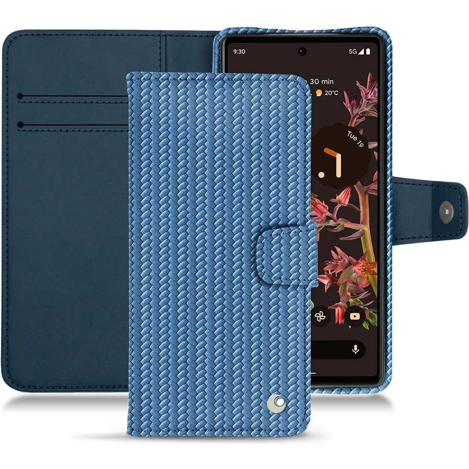 Noreve Lederschutzhülle Wallet (Google Pixel 6), Smartphone Hülle, Blau