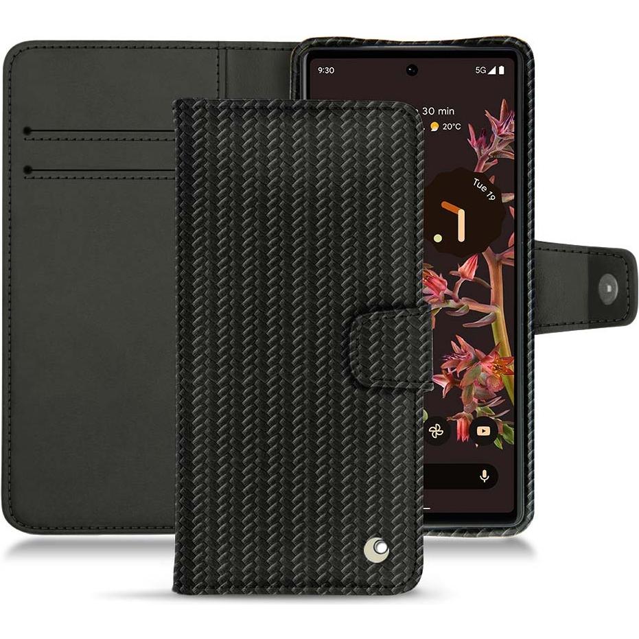 Noreve Lederschutzhülle Wallet (Google Pixel 6), Smartphone Hülle, Schwarz