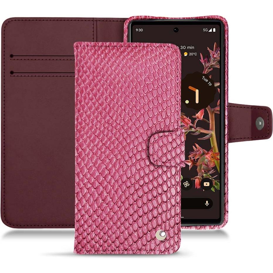 Noreve Lederschutzhülle Wallet (Google Pixel 6), Smartphone Hülle, Rosa