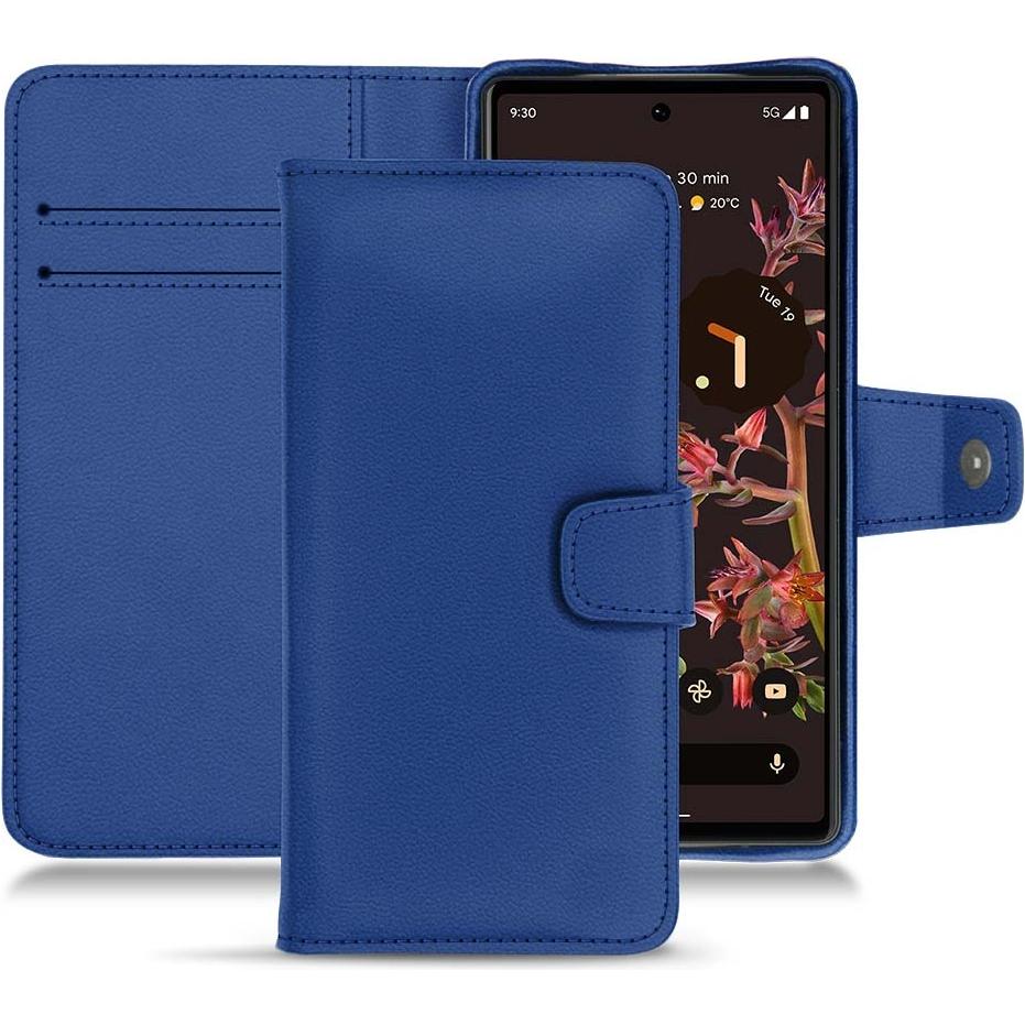 Noreve Lederschutzhülle Wallet (Google Pixel 6), Smartphone Hülle, Blau