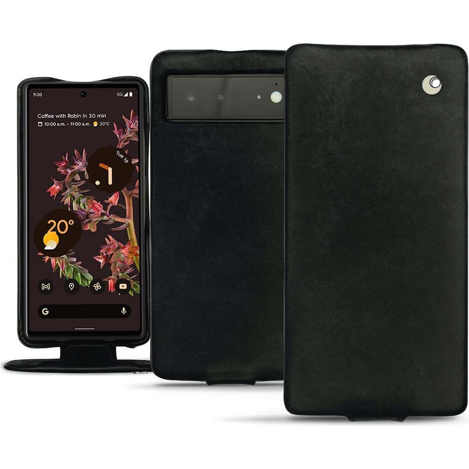 Noreve Lederschutzhülle vertikal (Google Pixel 6), Smartphone Hülle, Schwarz