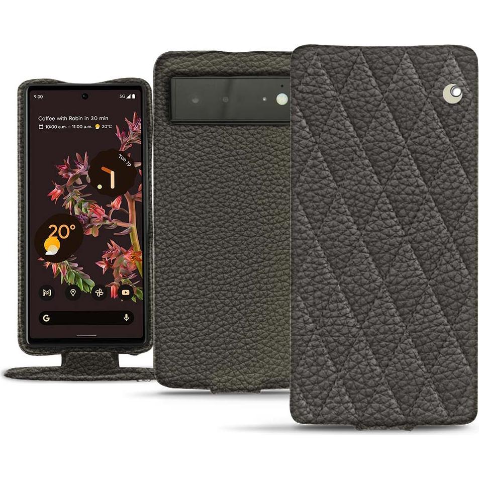 Noreve Lederschutzhülle vertikal (Google Pixel 6), Smartphone Hülle, Grau
