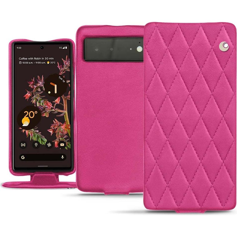 Noreve Lederschutzhülle vertikal (Google Pixel 6), Smartphone Hülle, Rosa