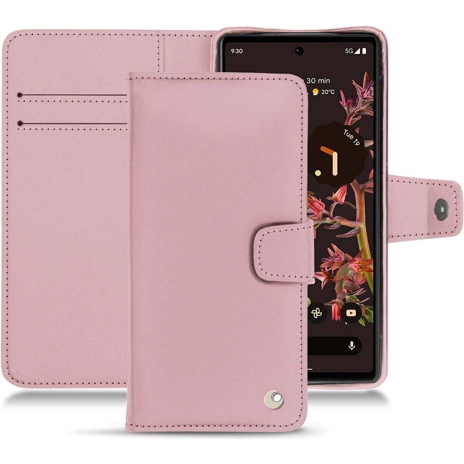 Noreve Lederschutzhülle Wallet (Google Pixel 6), Smartphone Hülle, Rosa
