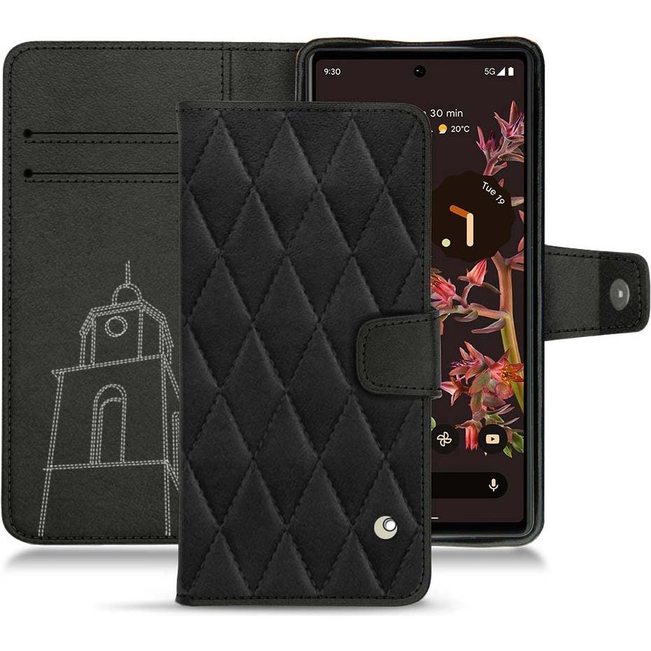 Noreve Lederschutzhülle Wallet (Google Pixel 6), Smartphone Hülle, Schwarz