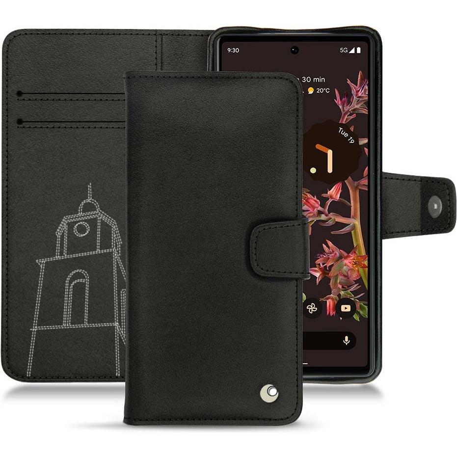 Noreve Lederschutzhülle Wallet (Google Pixel 6), Smartphone Hülle, Schwarz