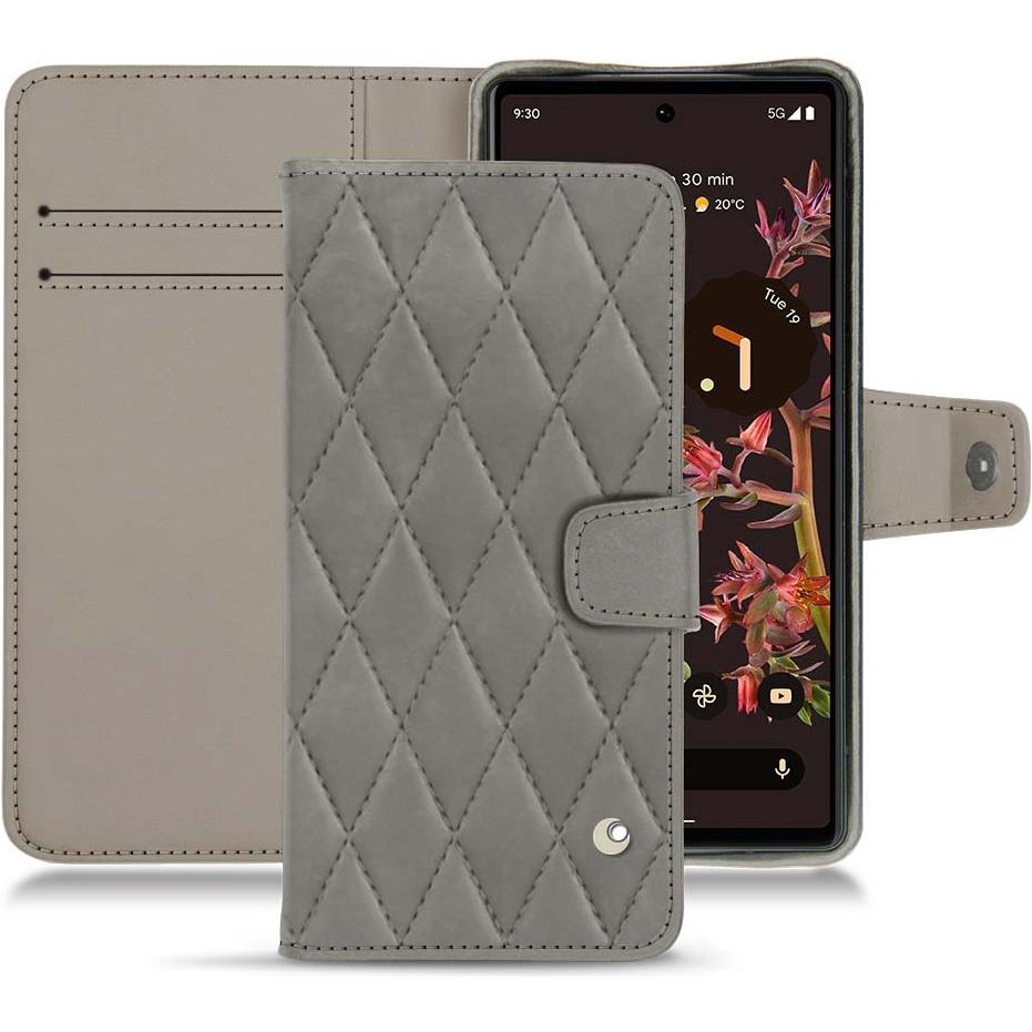Noreve Lederschutzhülle Wallet (Google Pixel 6), Smartphone Hülle, Grau