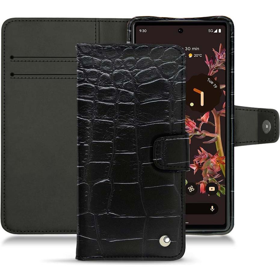 Noreve Lederschutzhülle Wallet (Google Pixel 6), Smartphone Hülle, Schwarz
